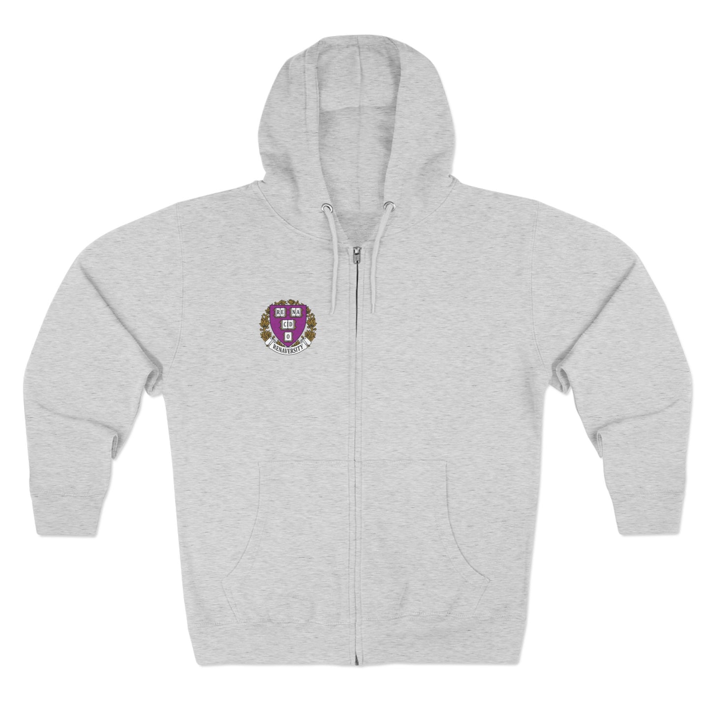 Unisex Zip Hoodie with Renaversity Crest - Cozy & Stylish for Students